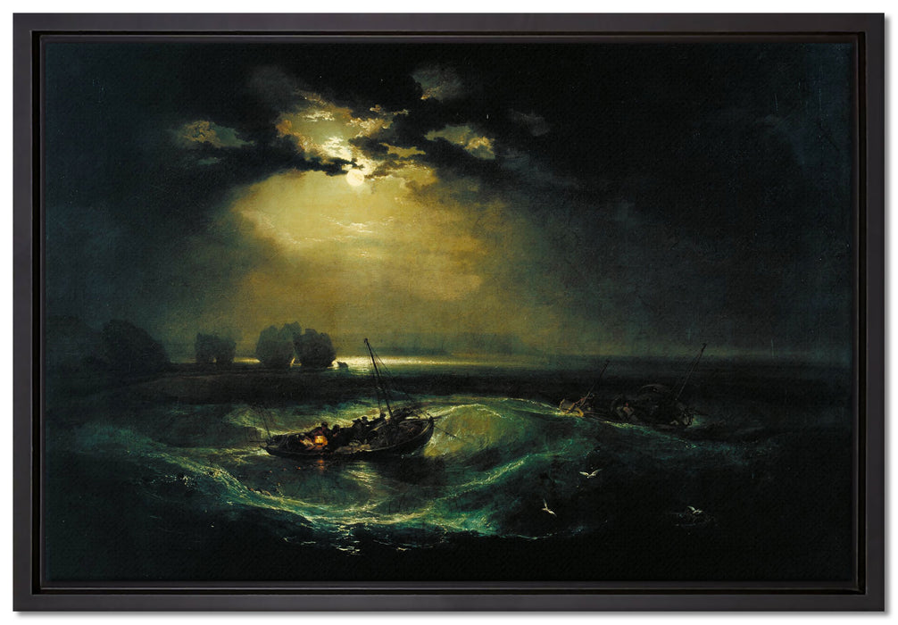 William Turner - Fischer auf See  auf Leinwandbild gerahmt Größe 60x40