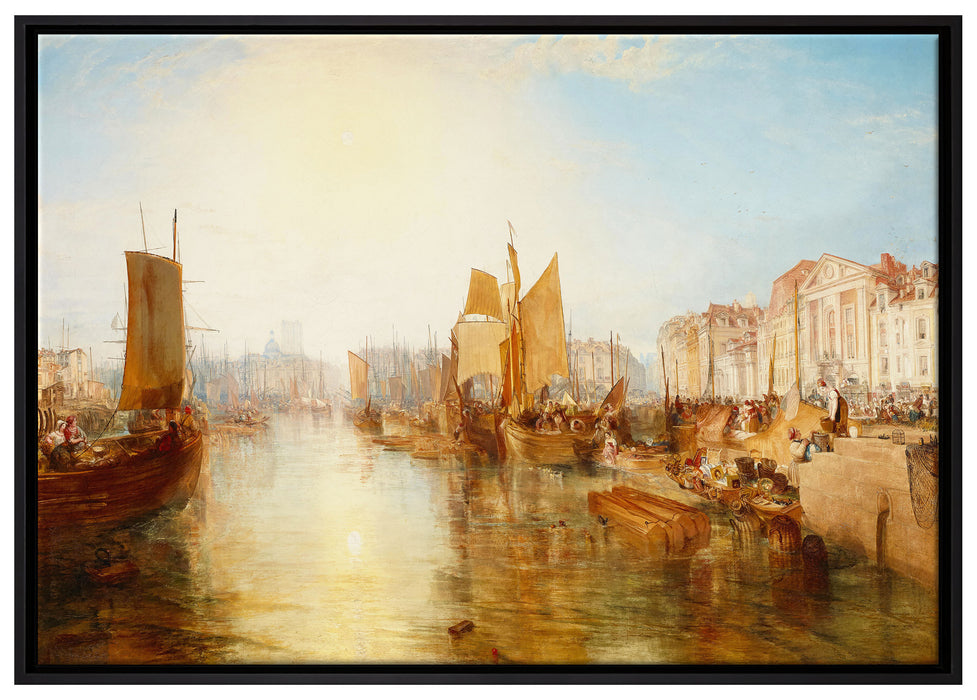 William Turner - The Harbor of Dieppe auf Leinwandbild gerahmt Größe 100x70