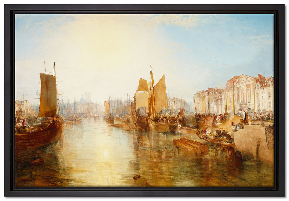 William Turner - The Harbor of Dieppe  auf Leinwandbild gerahmt Größe 60x40