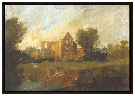 William Turner - Newark Abbey auf Leinwandbild gerahmt Größe 100x70