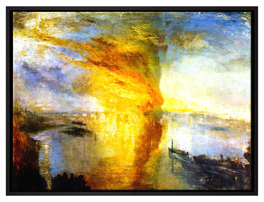 William Turner - The fire at the Parliament building  auf Leinwandbild gerahmt Größe 80x60