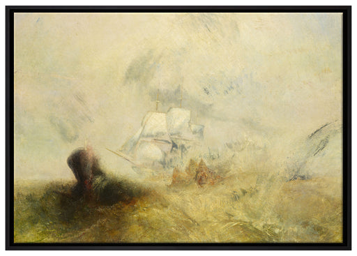 William Turner - Whalers Expressionismus auf Leinwandbild gerahmt Größe 100x70