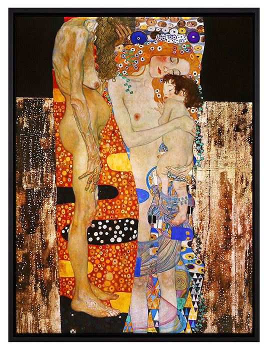 Gustav Klimt - Die drei Lebensalter einer Frau   auf Leinwandbild gerahmt Größe 80x60