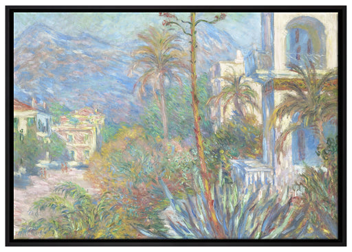 Claude Monet - Villen in Bordighera Impressionismu auf Leinwandbild gerahmt Größe 100x70