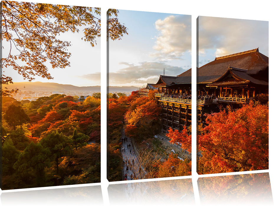 Majestäisches Japanisches Gebäude Leinwandbild 3 Teilig