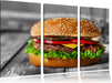 appetitlicher Cheeseburger Leinwandbild 3 Teilig
