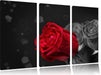 rote Rosen zum Valentinstag Leinwandbild 3 Teilig