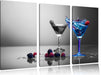 Blauer leckerer Cocktail Leinwandbild 3 Teilig