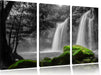Wasserfall im Dschungel Leinwandbild 3 Teilig