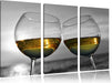 Wein in Gläsern am Meer Leinwandbild 3 Teilig