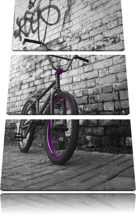 BMX Fahrrad Graffiti Leinwandbild 3 Teilig