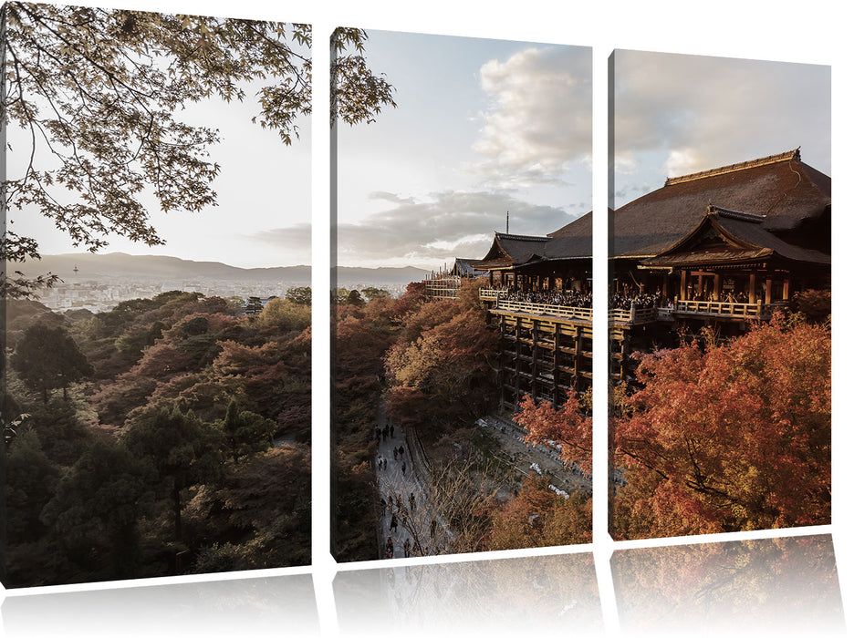 Kiyomizu-dera Tempel in Kyoto Leinwandbild 3 Teilig