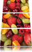 Früchtemix Erdbeeren Weintrauben Leinwandbild 3 Teilig