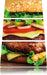 Hamburger Cheesburger Leinwandbild 3 Teilig
