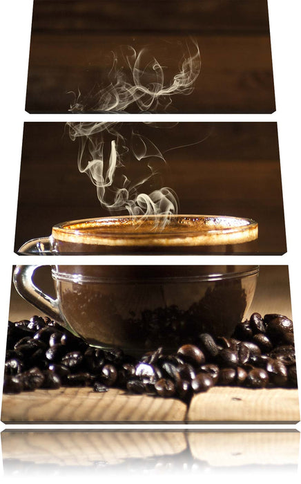Kaffeebohnen Kaffee Kuchen Leinwandbild 3 Teilig