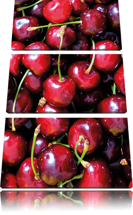 Cherry Kirschen Fruit Leinwandbild 3 Teilig