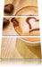 Kaffee Herz aus Schaum Cappucino Leinwandbild 3 Teilig