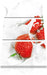 Erdbeeren Erdbeermilch Leinwandbild 3 Teilig