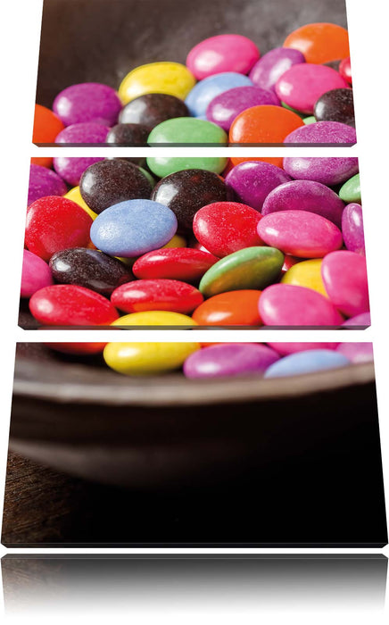 Schokolade Smarties Süßigkeiten Leinwandbild 3 Teilig
