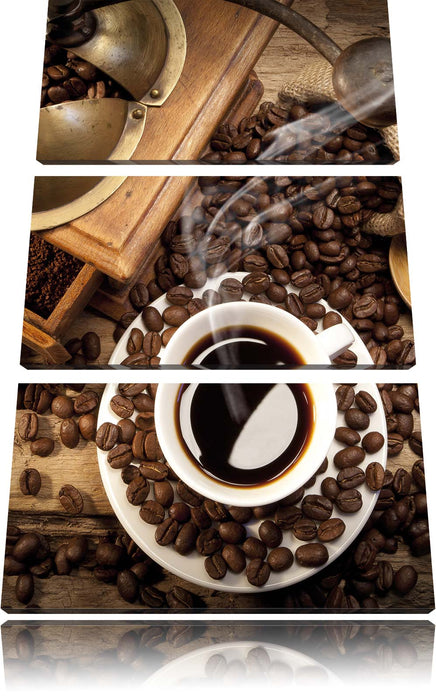 Kaffee Cappucino Leinwandbild 3 Teilig