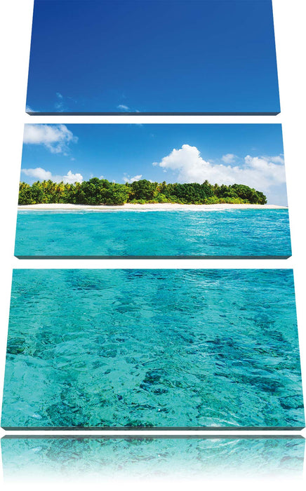 Malediven Traumstrand Meer Leinwandbild 3 Teilig