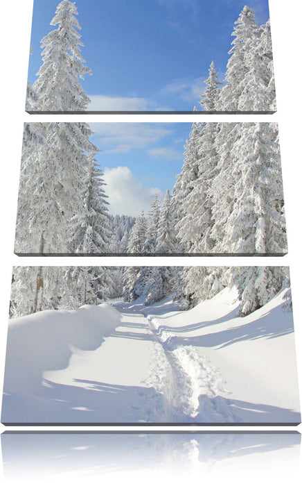 Winterlandschaft Bäume Leinwandbild 3 Teilig