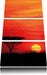 Roter Sonnenuntergang in Afrika Leinwandbild 3 Teilig