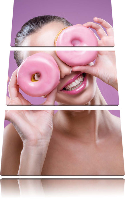 Lustige Donuts Leinwandbild 3 Teilig