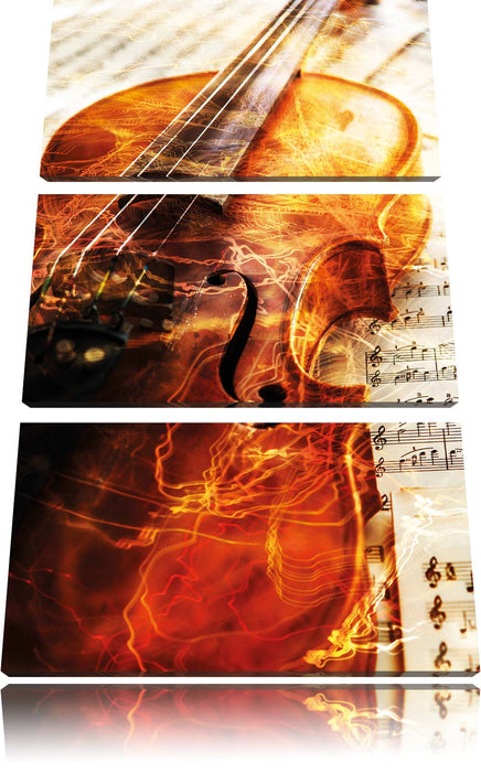 Geige Leinwandbild 3 Teilig