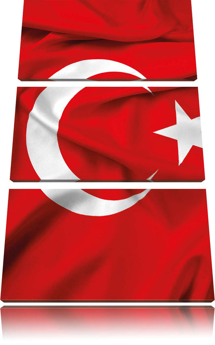 Turkey flag Türkei Flagge Leinwandbild 3 Teilig