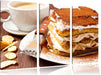 Leckeres Dessert mit Kaffee Leinwandbild 3 Teilig