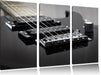 Black E-Guitar Leinwandbild 3 Teilig