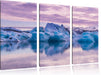 Wunderschöne Eisberglandschaft Leinwandbild 3 Teilig