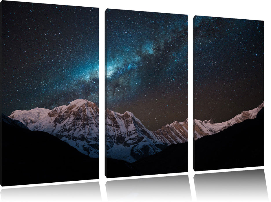 Annapurna bei Nacht Leinwandbild 3 Teilig