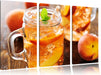 Erfrischender Pfirsicheistee Leinwandbild 3 Teilig