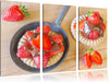 Süße Erdbeertörtchen Leinwandbild 3 Teilig
