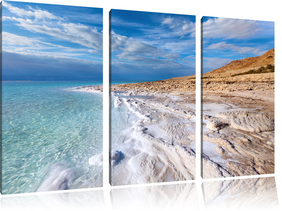 Das Tote Meer bei Tag Leinwandbild 3 Teilig