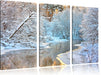 Atemberaubende Winterlandschaft Leinwandbild 3 Teilig