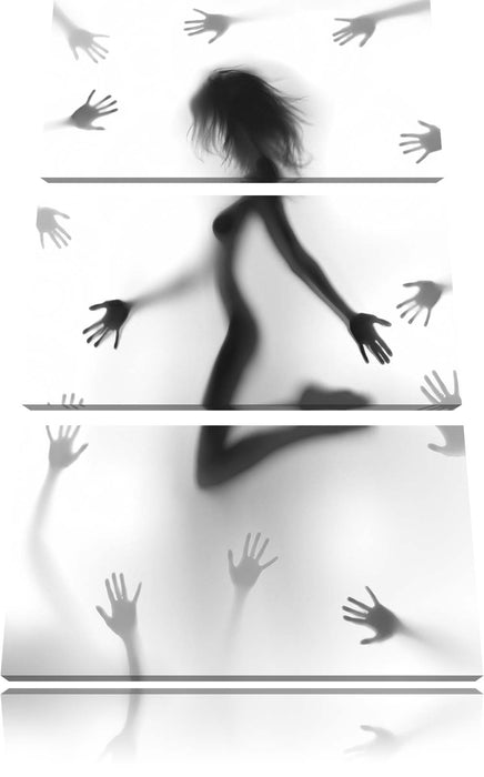 Schatten einer Frau Leinwandbild 3 Teilig