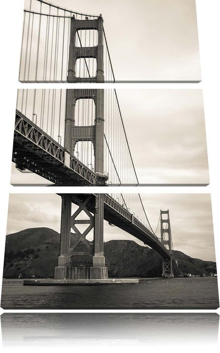 Blick auf Brücke in San Francisco Leinwandbild 3 Teilig