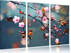 Sakura Blüten Leinwandbild 3 Teilig