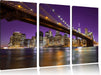 Skyline von Manhattan Leinwandbild 3 Teilig