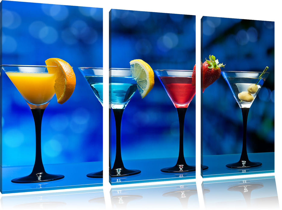 Vier Martinis Leinwandbild 3 Teilig