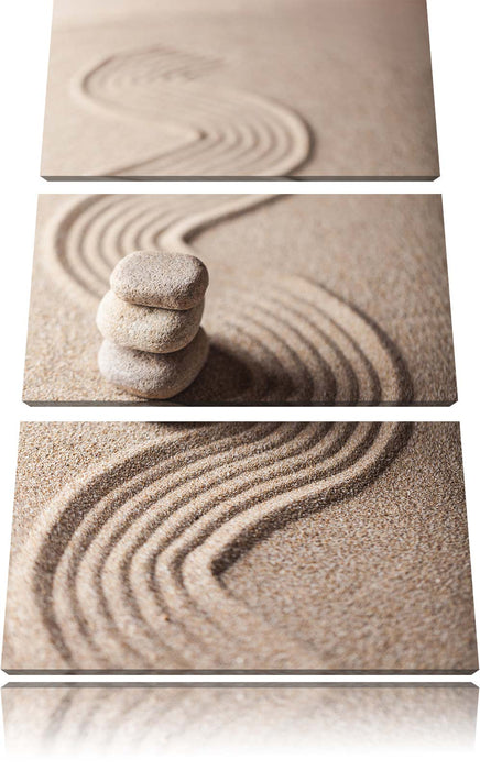 Wellenmuster im Sand Leinwandbild 3 Teilig