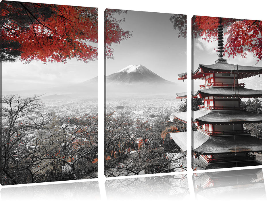 Japanischer Tempel Leinwandbild 3 Teilig