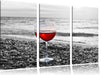Weinglas am Strand Leinwandbild 3 Teilig