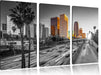 Straßenverkehr in Los Angeles Leinwandbild 3 Teilig