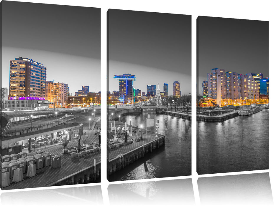 Ausblick auf Rotterdam Leinwandbild 3 Teilig