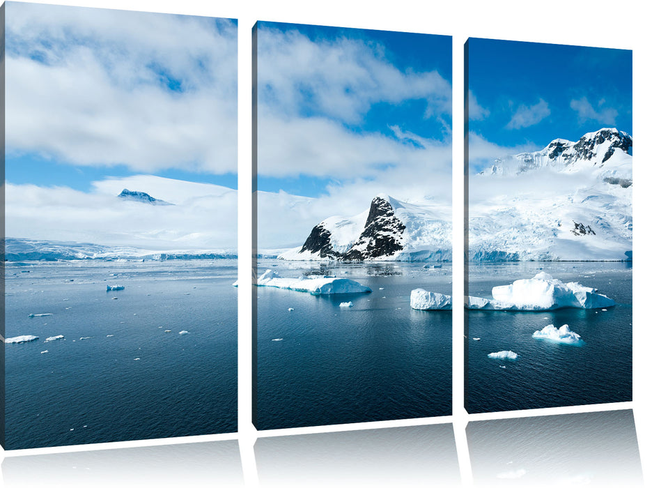 Winterlandschaft in der Antarktis Leinwandbild 3 Teilig