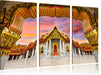 Marmortempel von Bangkok Leinwandbild 3 Teilig